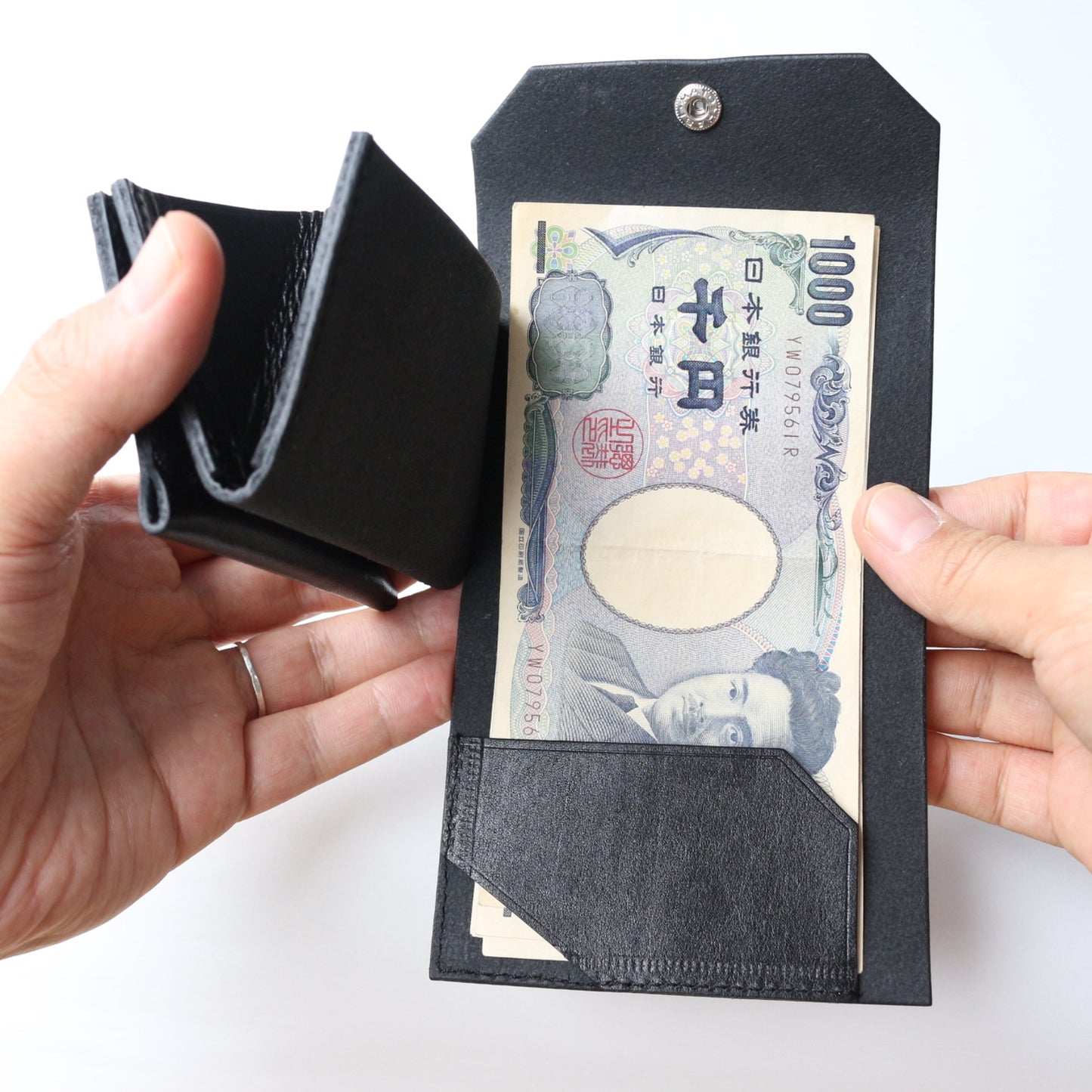 蝶番ウォレット 《 -hinge- ヒンジ 》 【送料無料】上品な国産本牛革使用-しぜんのしるし