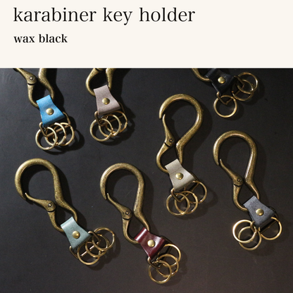 MINCHO-EN-2026-07-30|8488208695451|46381692518555|karabiner key holder|wax black| 本革財布・革小物 しぜんのしるし
