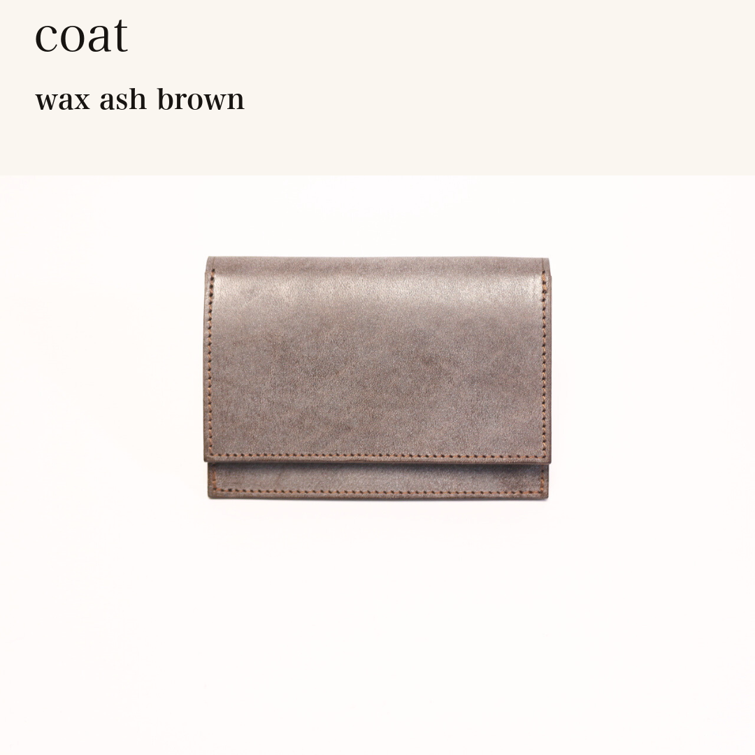 MINCHO-EN-2026-07-30|7778814427291|46753415757979|coat|wax ash brown| 本革財布・革小物 しぜんのしるし