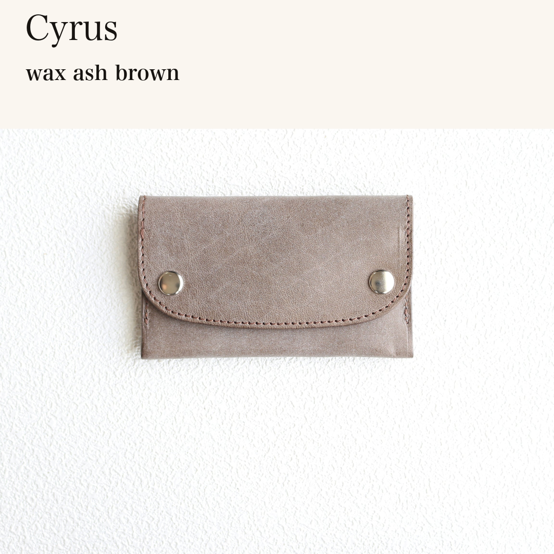MINCHO-EN-2026-07-30|7156019429531|46753439744155|Cyrus|wax ash brown| 本革財布・革小物 しぜんのしるし