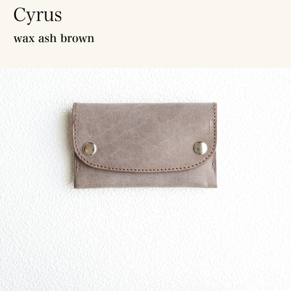 MINCHO-EN-2026-07-30|7156019429531|46753439744155|Cyrus|wax ash brown| 本革財布・革小物 しぜんのしるし
