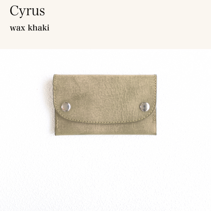 MINCHO-EN-2026-07-30|7156019429531|46753440006299|Cyrus|wax khaki| 本革財布・革小物 しぜんのしるし