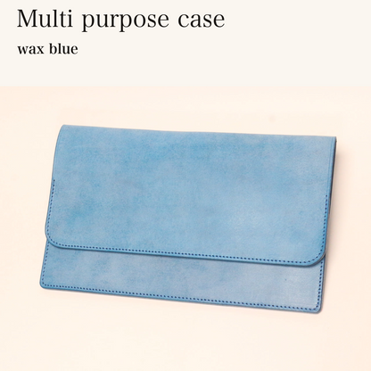 MINCHO-EN-2026-07-30|7774480367771|46753460093083|Multi purpose case|wax blue| 本革財布・革小物 しぜんのしるし