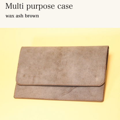 MINCHO-EN-2026-07-30|7774480367771|46753460519067|Multi purpose case|wax ash brown| 本革財布・革小物 しぜんのしるし