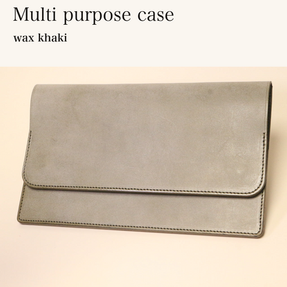 MINCHO-EN-2026-07-30|7774480367771|46753460846747|Multi purpose case|wax khaki| 本革財布・革小物 しぜんのしるし