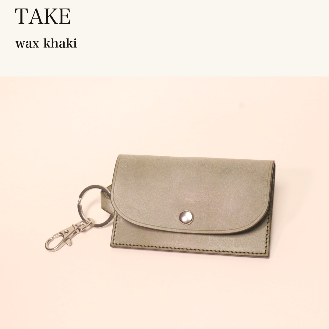 MINCHO-EN-2026-07-30|7194790101147|46753463697563|TAKE|wax khaki| 本革財布・革小物 しぜんのしるし