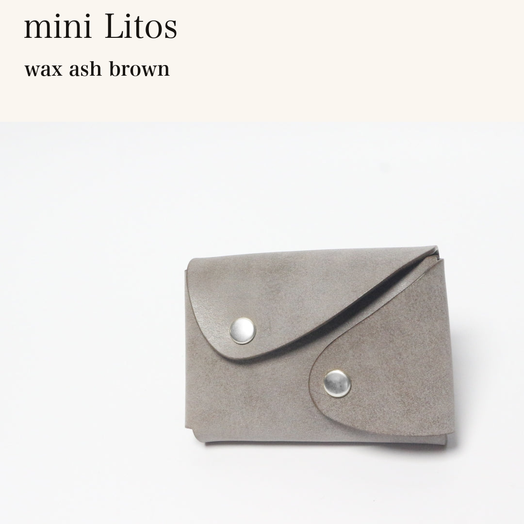 MINCHO-EN-2026-07-30|7725416349851|46753479590043|mini Litos|wax ash brown| 本革財布・革小物 しぜんのしるし