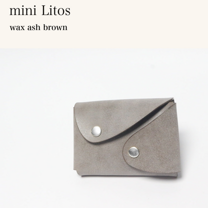 MINCHO-EN-2026-07-30|7725416349851|46753479590043|mini Litos|wax ash brown| 本革財布・革小物 しぜんのしるし