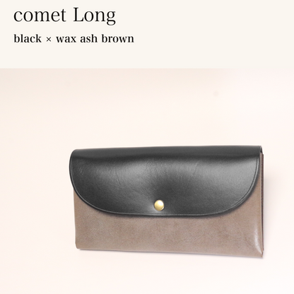 MINCHO-EN-2026-07-30|7330991997083|46753736556699|comet Long|black|wax ash brown 本革財布・革小物 しぜんのしるし