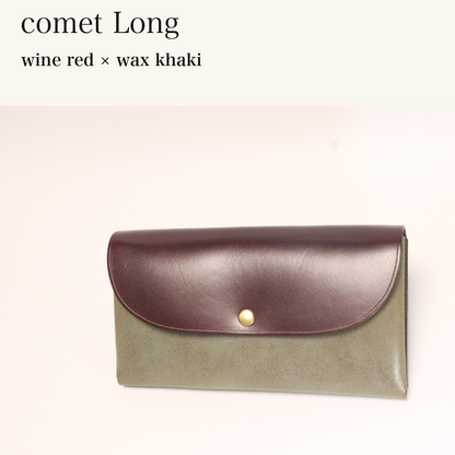 MINCHO-EN-2026-07-30|7330991997083|46753736851611|comet Long|wine red|wax khaki 本革財布・革小物 しぜんのしるし
