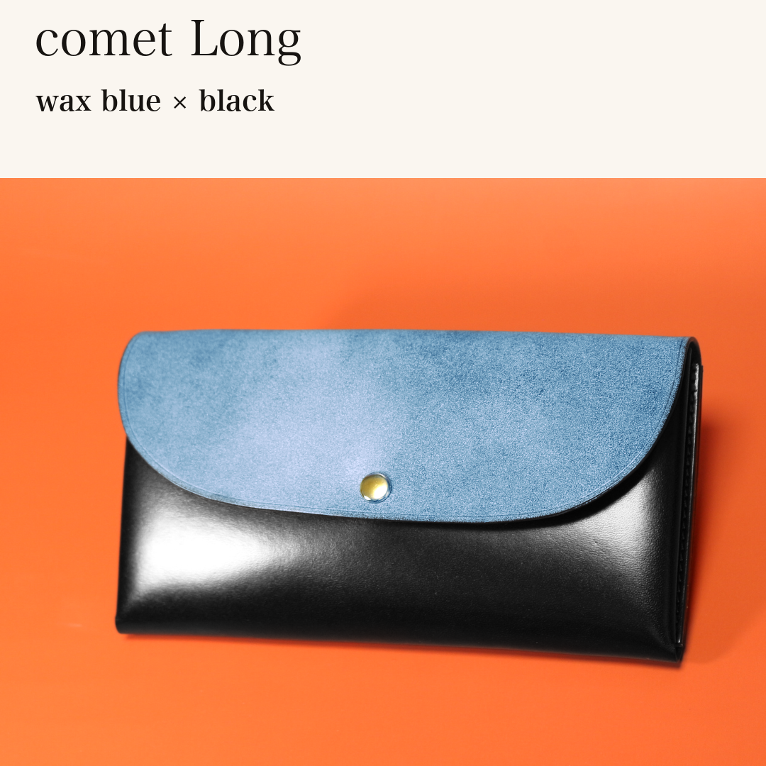 MINCHO-EN-2026-07-30|7330991997083|46753737408667|comet Long|wax blue|black 本革財布・革小物 しぜんのしるし