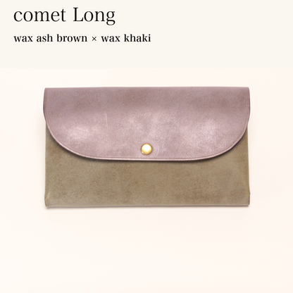 MINCHO-EN-2026-07-30|7330991997083|46753738162331|comet Long|wax ash brown|wax khaki 本革財布・革小物 しぜんのしるし