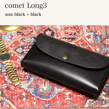 MINCHO-EN-2026-07-30|7674101334171|46753748451483|comet Long3|wax black|black 本革財布・革小物 しぜんのしるし