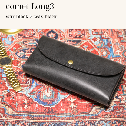 MINCHO-EN-2026-07-30|7674101334171|46753748549787|comet Long3|wax black|wax black 本革財布・革小物 しぜんのしるし
