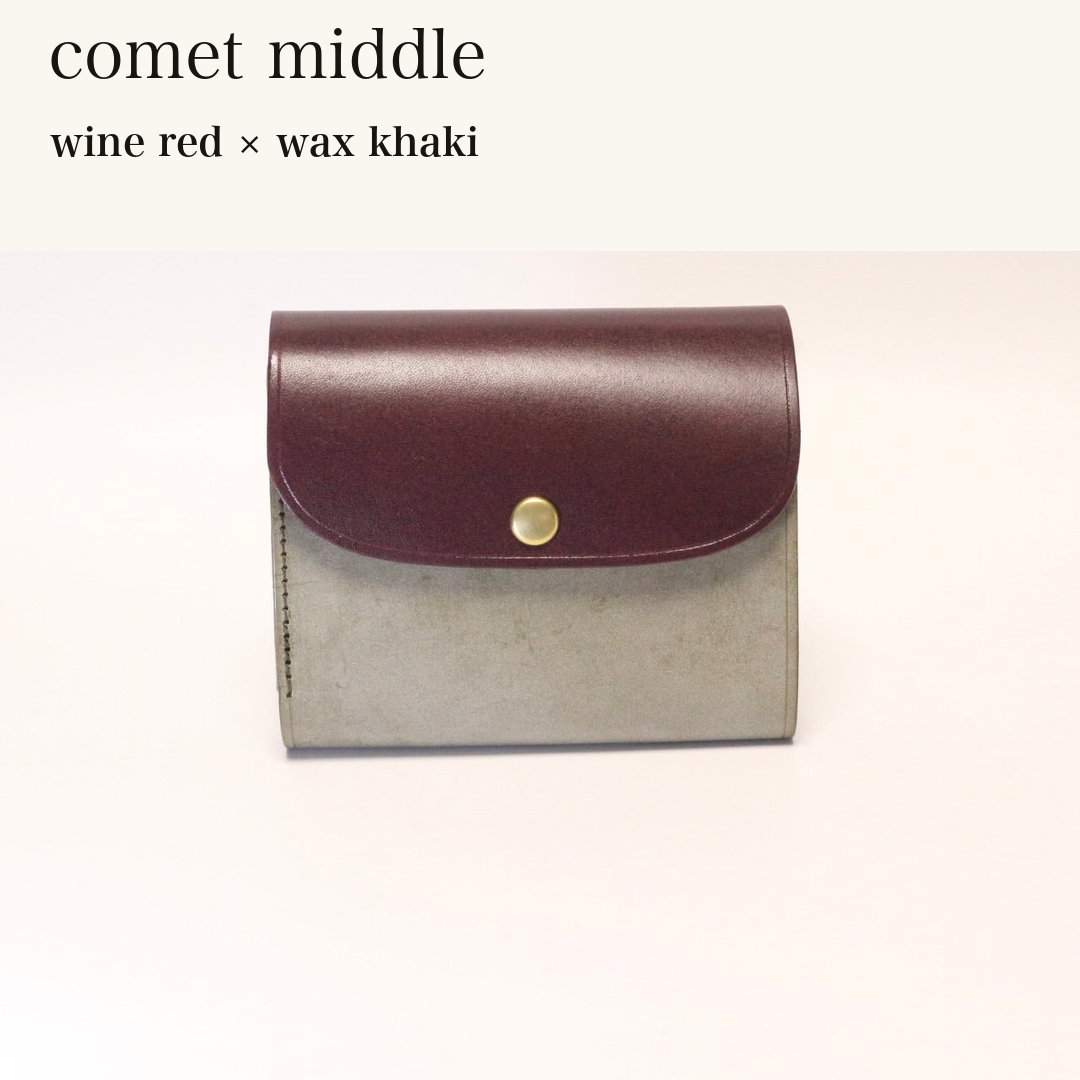 MINCHO-EN-2026-07-30|8438069461147|46753750548635|comet middle|wine red|wax khaki 本革財布・革小物 しぜんのしるし
