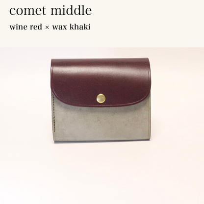 MINCHO-EN-2026-07-30|8438069461147|46753750548635|comet middle|wine red|wax khaki 本革財布・革小物 しぜんのしるし