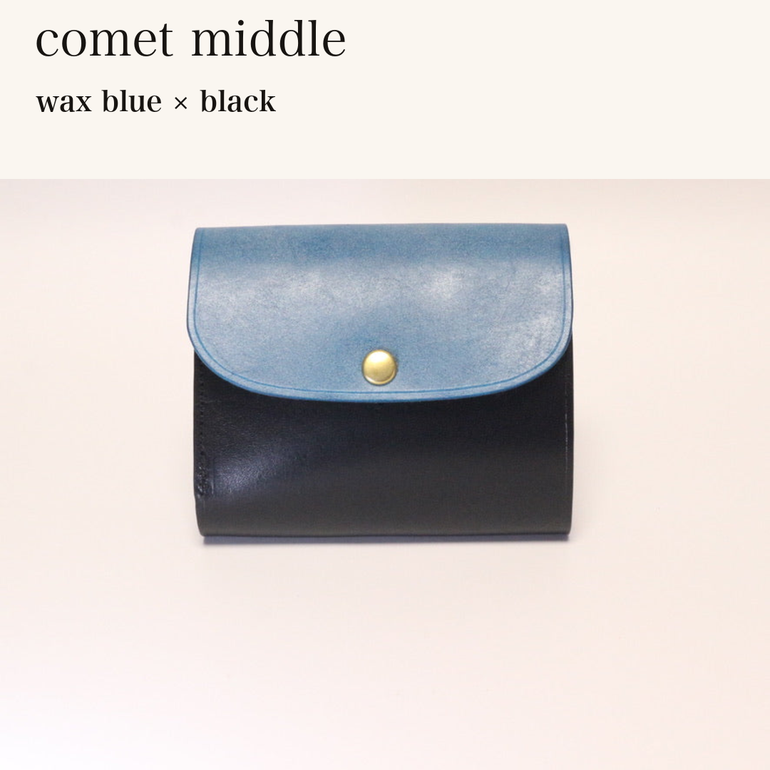 MINCHO-EN-2026-07-30|8438069461147|46753751105691|comet middle|wax blue|black 本革財布・革小物 しぜんのしるし