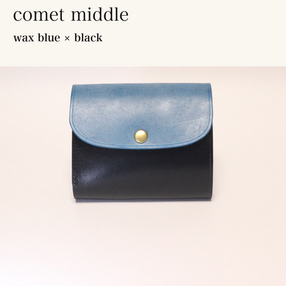 MINCHO-EN-2026-07-30|8438069461147|46753751105691|comet middle|wax blue|black 本革財布・革小物 しぜんのしるし
