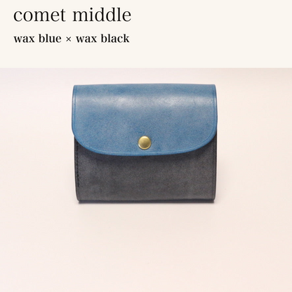 MINCHO-EN-2026-07-30|8438069461147|46753751203995|comet middle|wax blue|wax black 本革財布・革小物 しぜんのしるし