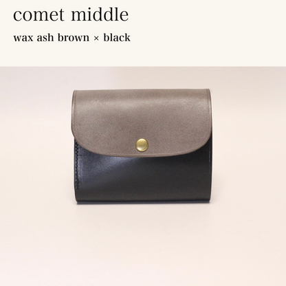 MINCHO-EN-2026-07-30|8438069461147|46753751629979|comet middle|wax ash brown|black 本革財布・革小物 しぜんのしるし