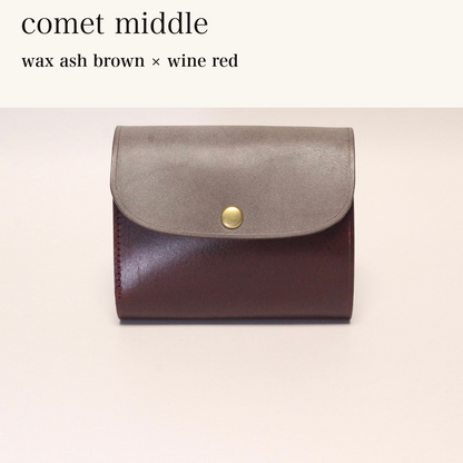 MINCHO-EN-2026-07-30|8438069461147|46753751662747|comet middle|wax ash brown|wine red 本革財布・革小物 しぜんのしるし