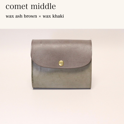 MINCHO-EN-2026-07-30|8438069461147|46753751859355|comet middle|wax ash brown|wax khaki 本革財布・革小物 しぜんのしるし