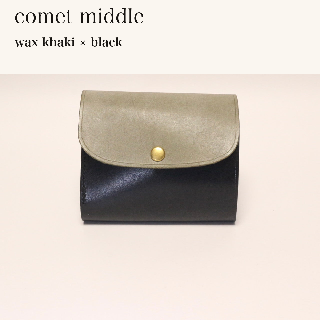 MINCHO-EN-2026-07-30|8438069461147|46753751892123|comet middle|wax khaki|black 本革財布・革小物 しぜんのしるし