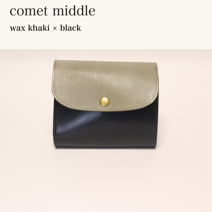 MINCHO-EN-2026-07-30|8438069461147|46753751892123|comet middle|wax khaki|black 本革財布・革小物 しぜんのしるし