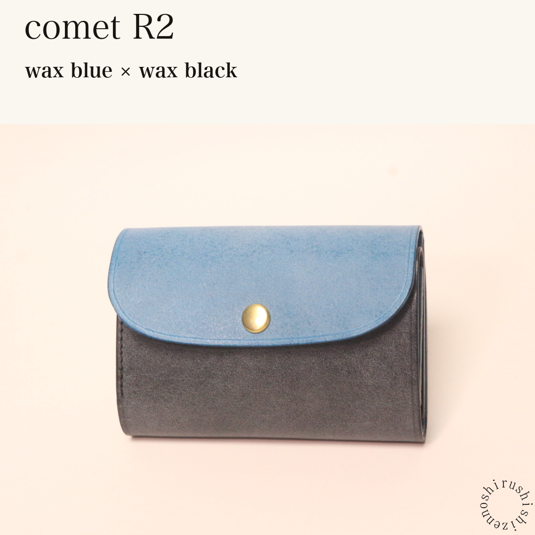 BICOLOR-MINCHO-EN-2026-07-30|7220004880539|46753753333915|comet R2|wax blue|wax black 本革財布・革小物 しぜんのしるし