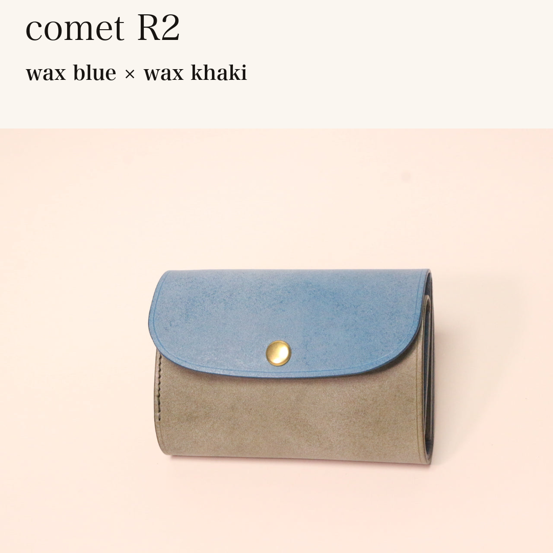 BICOLOR-MINCHO-EN-2026-07-30|7220004880539|46753753464987|comet R2|wax blue|wax khaki 本革財布・革小物 しぜんのしるし
