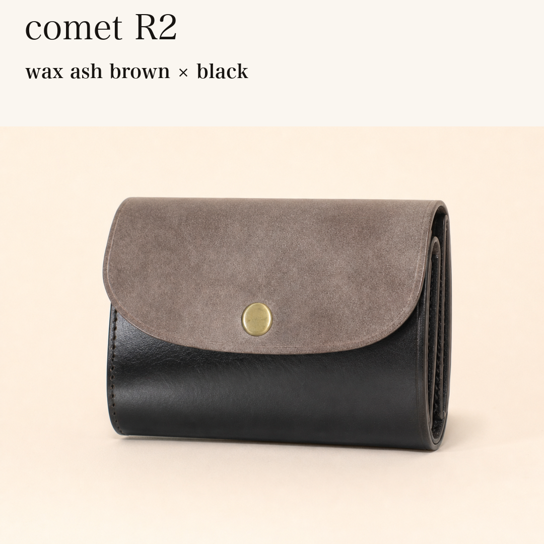 BICOLOR-MINCHO-EN-2026-07-30|7220004880539|46753753759899|comet R2|wax ash brown|black 本革財布・革小物 しぜんのしるし