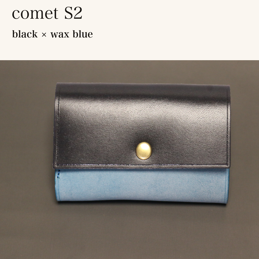 MINCHO-EN-2026-07-30|7828211073179|46753756545179|comet S2|black|wax blue 本革財布・革小物 しぜんのしるし