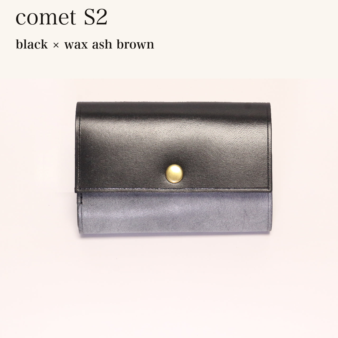 MINCHO-EN-2026-07-30|7828211073179|46753756610715|comet S2|black|wax ash brown 本革財布・革小物 しぜんのしるし