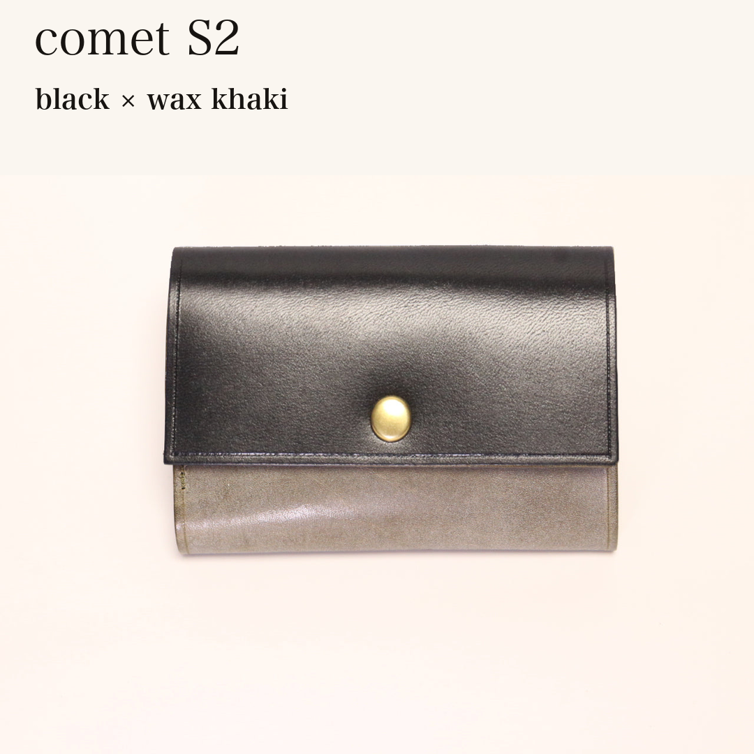MINCHO-EN-2026-07-30|7828211073179|46753756643483|comet S2|black|wax khaki 本革財布・革小物 しぜんのしるし