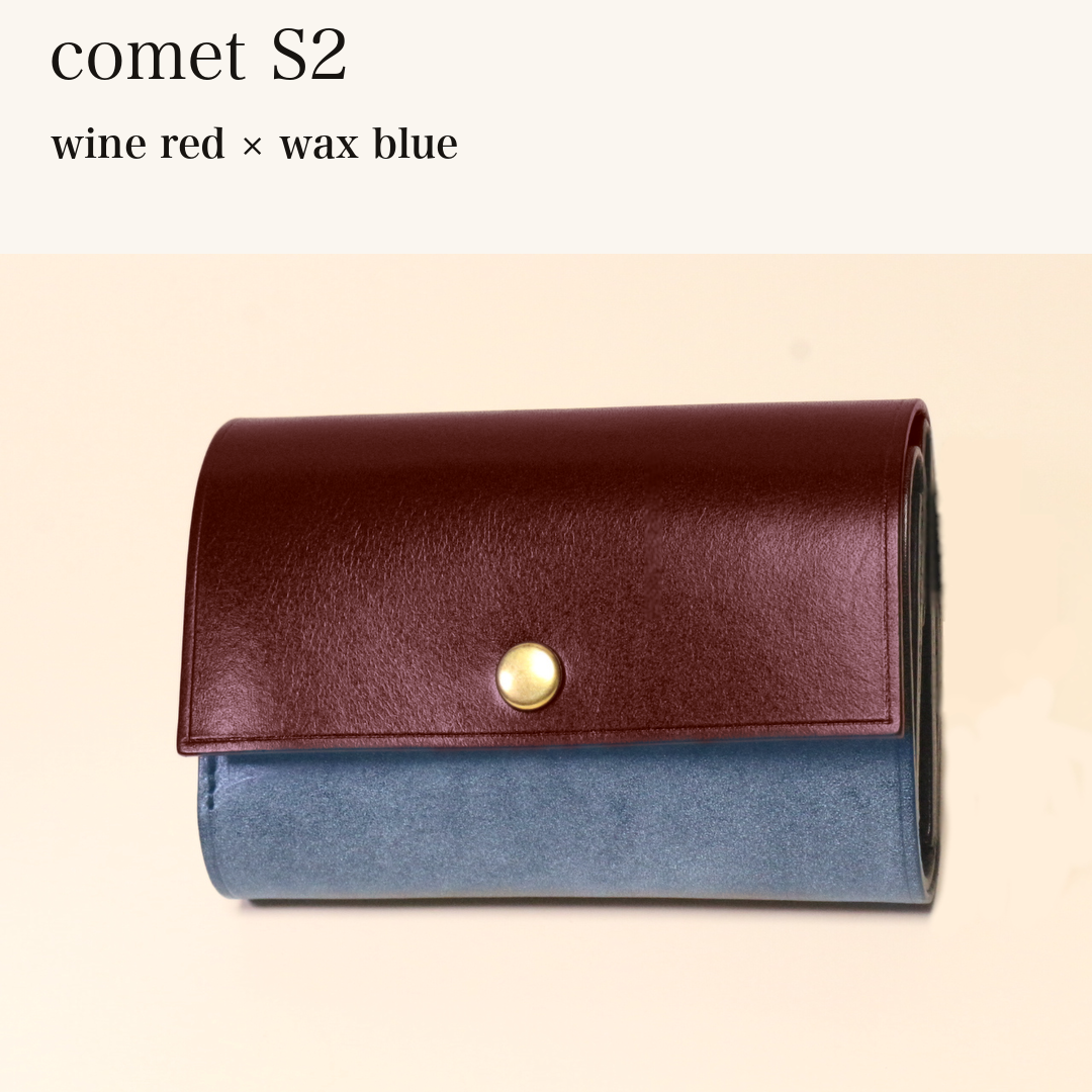 MINCHO-EN-2026-07-30|7828211073179|46753756807323|comet S2|wine red|wax blue 本革財布・革小物 しぜんのしるし
