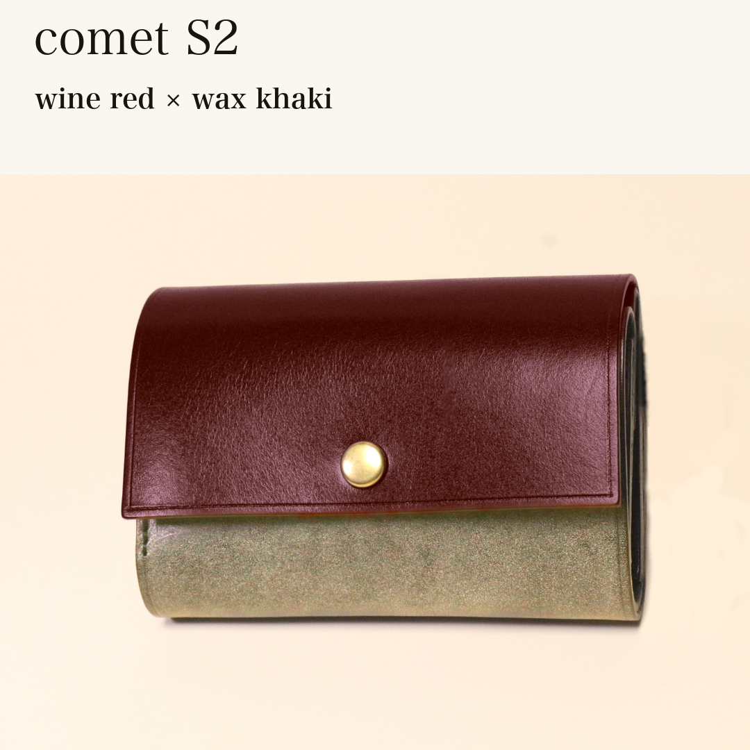 MINCHO-EN-2026-07-30|7828211073179|46753756905627|comet S2|wine red|wax khaki 本革財布・革小物 しぜんのしるし