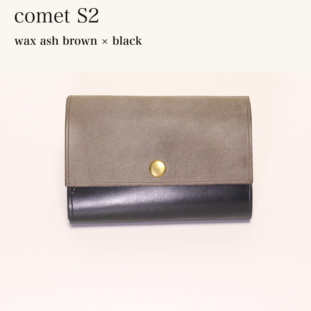 MINCHO-EN-2026-07-30|7828211073179|46753757986971|comet S2|wax ash brown|black 本革財布・革小物 しぜんのしるし