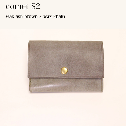 MINCHO-EN-2026-07-30|7828211073179|46753758216347|comet S2|wax ash brown|wax khaki 本革財布・革小物 しぜんのしるし