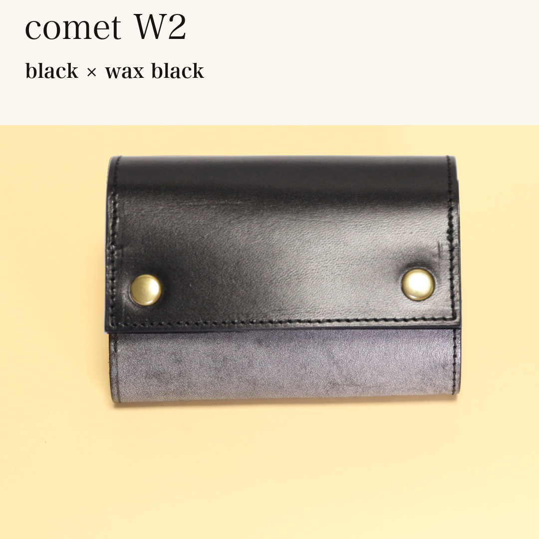 MINCHO-EN-2026-07-30|7826826592411|46753758675099|comet W2|black|wax black 本革財布・革小物 しぜんのしるし