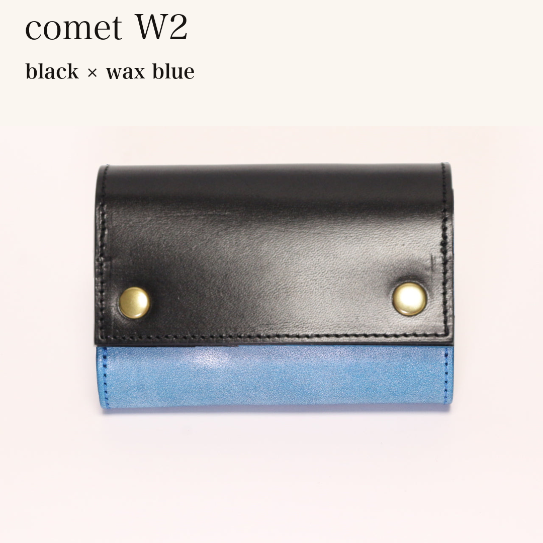 MINCHO-EN-2026-07-30|7826826592411|46753758707867|comet W2|black|wax blue 本革財布・革小物 しぜんのしるし