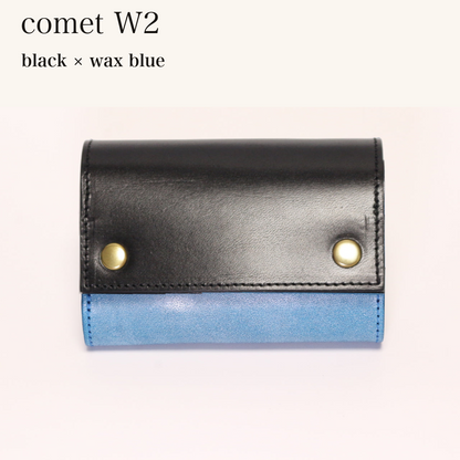 MINCHO-EN-2026-07-30|7826826592411|46753758707867|comet W2|black|wax blue 本革財布・革小物 しぜんのしるし