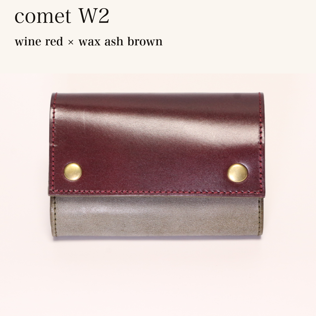 MINCHO-EN-2026-07-30|7826826592411|46753759035547|comet W2|wine red|wax ash brown 本革財布・革小物 しぜんのしるし