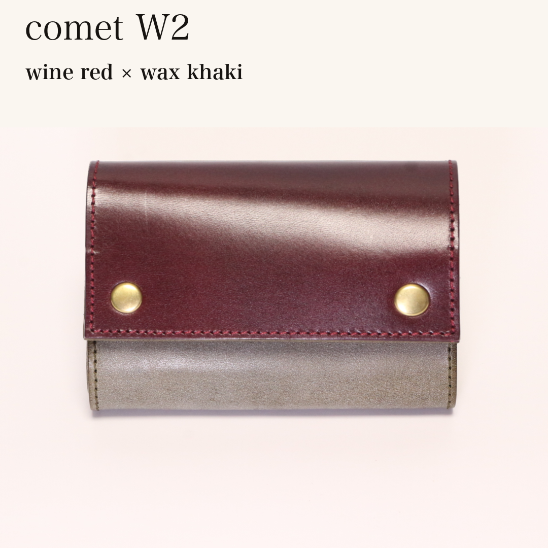 MINCHO-EN-2026-07-30|7826826592411|46753759068315|comet W2|wine red|wax khaki 本革財布・革小物 しぜんのしるし