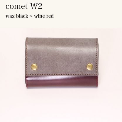MINCHO-EN-2026-07-30|7826826592411|46753759395995|comet W2|wax black|wine red 本革財布・革小物 しぜんのしるし