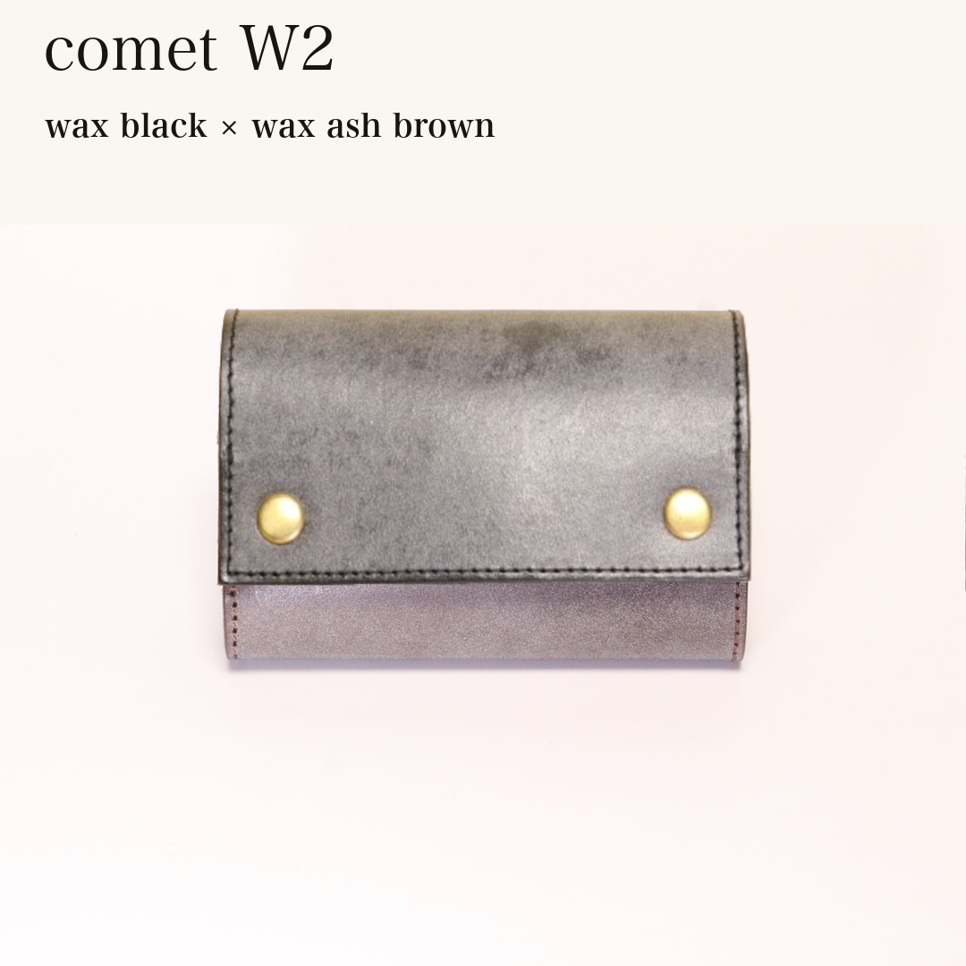 MINCHO-EN-2026-07-30|7826826592411|46753759559835|comet W2|wax black|wax ash brown 本革財布・革小物 しぜんのしるし
