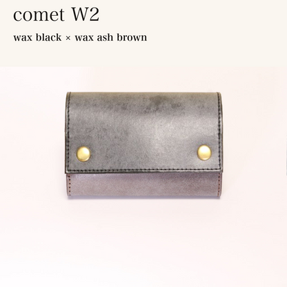 MINCHO-EN-2026-07-30|7826826592411|46753759559835|comet W2|wax black|wax ash brown 本革財布・革小物 しぜんのしるし