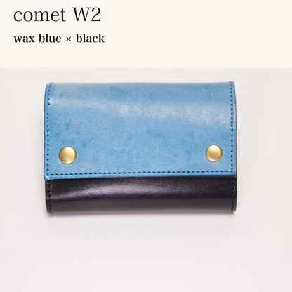 MINCHO-EN-2026-07-30|7826826592411|46753759625371|comet W2|wax blue|black 本革財布・革小物 しぜんのしるし