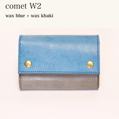 MINCHO-EN-2026-07-30|7826826592411|46753759854747|comet W2|wax blue|wax khaki 本革財布・革小物 しぜんのしるし