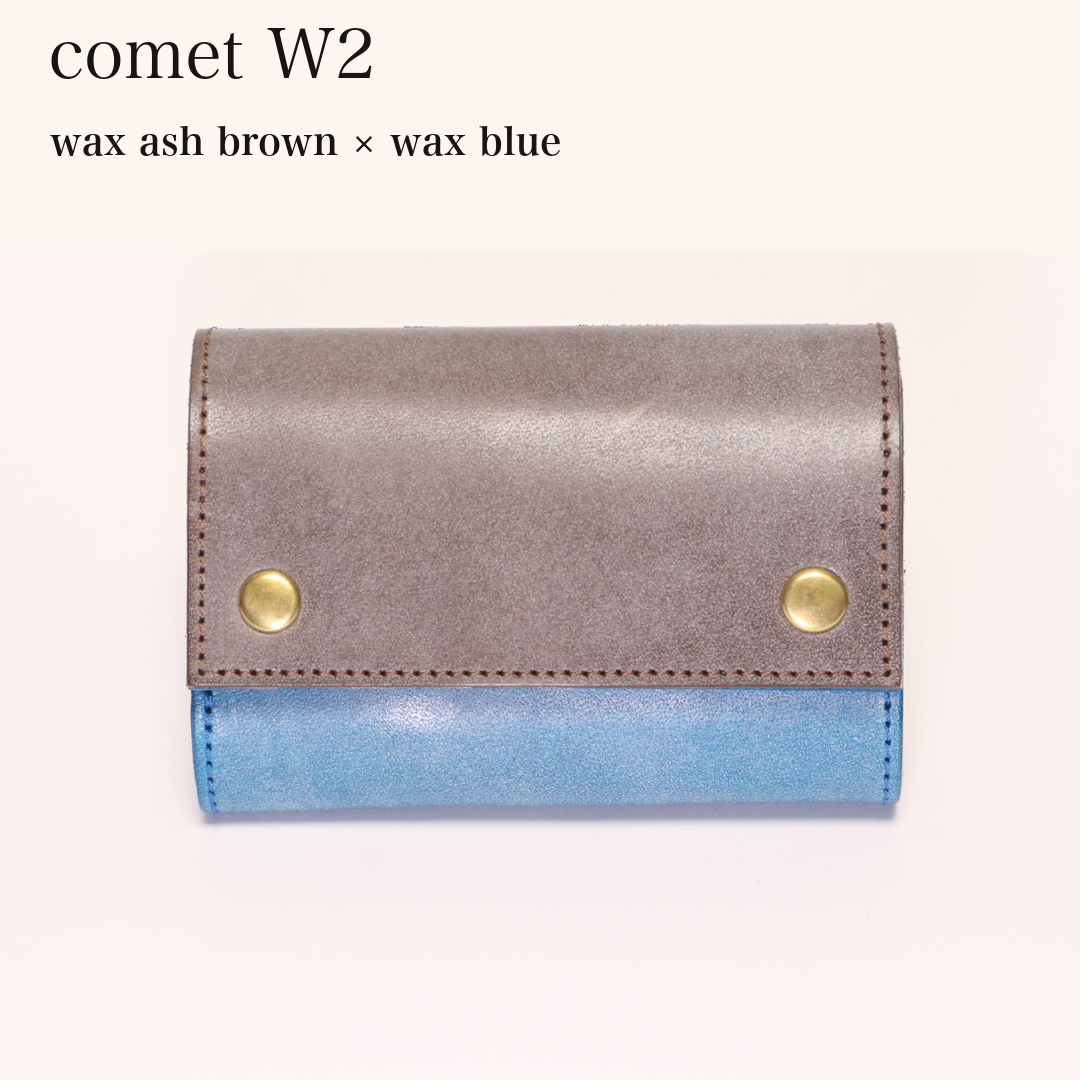 MINCHO-EN-2026-07-30|7826826592411|46753760280731|comet W2|wax ash brown|wax blue 本革財布・革小物 しぜんのしるし