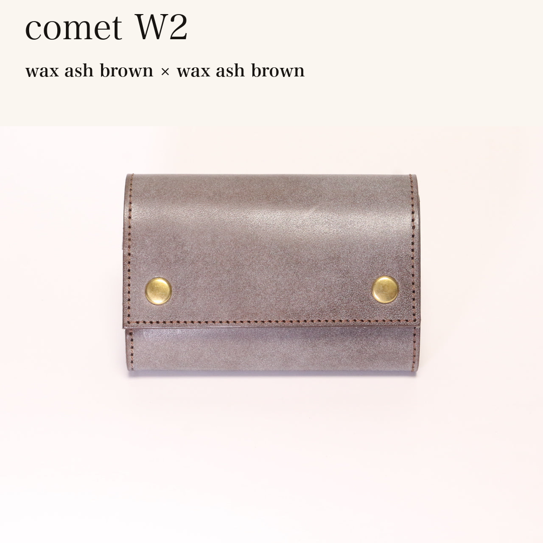 MINCHO-EN-2026-07-30|7826826592411|46753760346267|comet W2|wax ash brown|wax ash brown 本革財布・革小物 しぜんのしるし